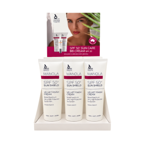 Manola Health Counter Display - Velvet Touch Sun Shield SPF50+